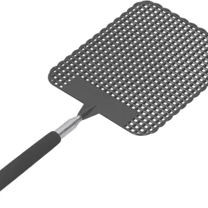 Telescopic Fly Swatter, Retractable Extendable Plastic Flyswatter Light Plastic with Stainless Steel Rod for Home for Office for Camping for Fishing(black)