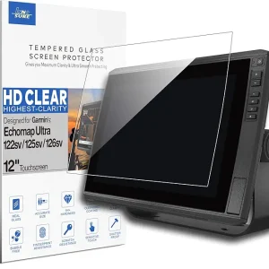 Tempered Glass Screen Protector for Garmin EchoMAP Ultra 122sv 125sv 126sv, Ultra 2 122sv Fishfinder 12 Inch Touchscreen Anti Finger Print (HD Clear)