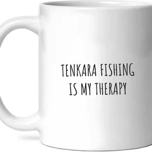 Tenkara Fishing Is My Therapy Mug - Fly Coffee Cup - Nature Funny Gift For Anglers - Outdoor Tea Mugs - Novelty Cups - 11 Oz Ceramic Gifts Christmas, Adventure Day, Birthday, Him, Her, Fish Lovers