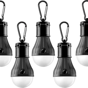 Tent Lamp Portable LED Tent Lights 5 Packs Hook Hurricane Emergency Lights LED Camping Light Bulb Camping Tent Lantern Bulb Camping Equipment for Camping Hiking Backpacking Fishing Outage