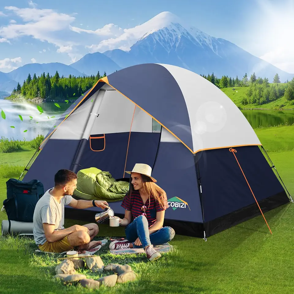 Tents for Camping 4/6 Person Camping Tent with Rainfly and Screen, Easy Setup Lightweight Portable Waterproof Outdoor Tent with Carry Bag for Backpacking, Hiking, Family Travel