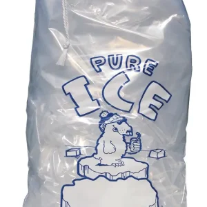 TFD Supplies 20 ea. 20lb Clear Ice Bag with Drawstring