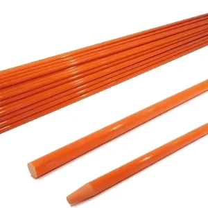 The ROP Shop | (Pack of 25) 1/4" Orange Walkway Poles Plain Markers, Heavyduty Fiberglass Rod