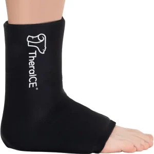 TheraICE Ankle Ice Pack Wrap for Swelling, Reusable Ankle Ice Pack for Sprained Ankle Injuries, Cold Therapy Sock Compression, Plantar Fasciitis Relief, Achilles Tendonitis, Sore Feet, Foot & Heel