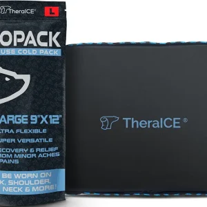 TheraICE PROpack Ice Pack for Injuries, Reusable Soft Multipurpose Cold Gel Ice Pack for Muscular Back Pain, Shoulder, Hip, Knee - Flexible Cold Compress Wrap for Minor Aches & Pains - 9 x 12