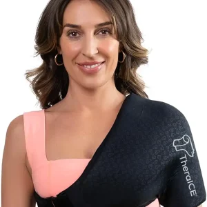 TheraICE Shoulder Ice Pack Wrap for Women & Men | Reusable Ice Pack for Rotator Cuff & Shoulder Pain Relief Compression Therapy | Extra Cooling Support Brace with FocusZone Technology