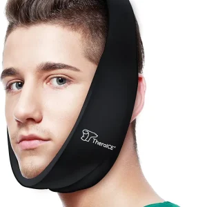 TheraICE Soft Wisdom Teeth Recovery Ice Pack Face Wrap. TMJ Pain Relief Product. Dental Oral Surgery Ice Pack. Jaw Chin Tonsillectomy Head Facial Jaw Bra Stretchable Cold Gel. No Hard Insert-1 Size