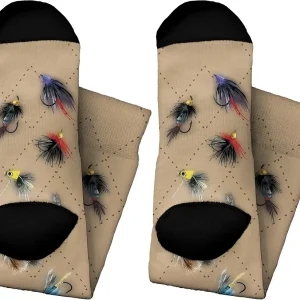 ThisWear Fly Fishing Fishing Lure Novelty Crew Socks