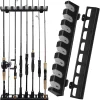 THKFISH Fishing Rod Holders Fishing Rod Rack Wall Mount Vertical Fishing Pole Holders for Garage Room, Boats Store 8 Fishing Rod Combos,1pair grey