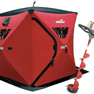 THUNDERBAY 33cc Power Ice Auger and Portable Two Man Shelter Combo