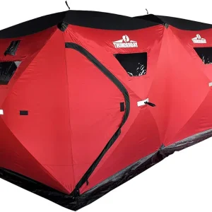 THUNDERBAY Ice Cube Series Pop-Up Hub-Style Ice Fishing Shelter, 68-112 Square Feet of Fishable Area, Portable 6-8 Person Ice Shanty