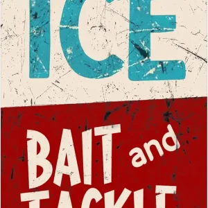 Tin Sign Ice Bait Tackle Fish Fishing Marina Shop Metal Sign Shack Rustic Fishing Decor Lake House Cottage Cabin Metal Sign Decor 5.5�8 inch�