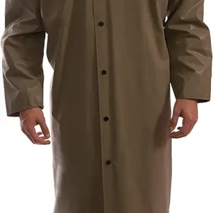 Tingley Magnaprene C12168 Waterproof Coat With Storm Fly Front, Attached Hood and Inner Cuffs, 60-Inch Length, Large, Olive Drab