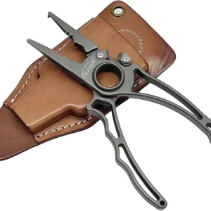 Titanium Fishing Pliers, Premium Saltwater Fishing Gear, Tungsten Cutters, Split Ring Hook Remover, Knot Tying Tool with Lanyard, Ice Fishing, Sea Fishing Kit Gifts for Men