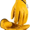toolant Winter Leather Work Gloves, Warm Thinsulate Lining for Cold Weather Work, 100% Full Grain Cowhide with Abrasion and Puncture Resistance, Size Large