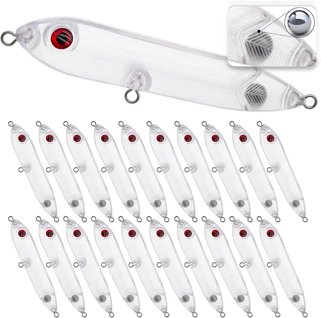 Topwater Fishing Lures Plopper Lures Kit Fly Fishing Flies Topwater Bait Hard Baits Lures with 3D Fishing Eye for Salmon Walleye Trout Bass Freshwater Saltwater