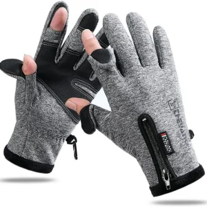 Touch Screen Motocross Racing Gloves,Cycling Gloves,Non-Slip,Leaky Two-Finger,Thickened Fishing Cycling Gloves,Breathable Lightweight,Autumn and Winter Outdoor Cycling Sports.