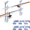 TRAPSKI Made in the USA Premium Fishing Rod/Pole Holder Rack Organizer | Wall or Boat Mounting Fishing Rod Rack | Marine Grade HDPE Plastic | Pole Holder for up to 6 Rods | Stackable - 2 Pack