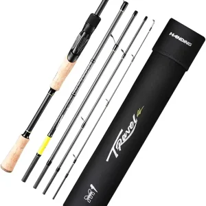 Travel Fishing Rod, 30+24T Carbon Fiber Spinning Rod and Casting Rod, Portable 5-6 Pieces Fishing Rod for Bass Walleye, Seaguide RA Guide Ring, Baitcaster Cork Handle for Travel