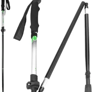 Travel Folding Trekking Hiking Pole with Carrying Case,Collapsible Cane Adjustable Walking Stick Portable Mobility Aid for Women Men Hikers Gift,Black
