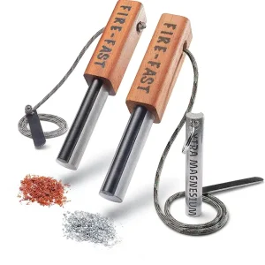 Trekker. Best Emergency Waterproof Survival Fire Starter. Magnesium and Euro Fire Steel Ferro Rod. Compact Durable Tool for Bushcraft, Camping, Backpacking, Hiking, Hunting, or Bug Out Bag