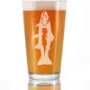 Trout - Pint Glass for Beer - Trout Fishing Gifts for Fisherman - Fun Fish Cups & Lake House Decor - 16 oz