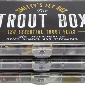 Trout Box - Premium Trout Flies - Assortment of Dry Flies, Nymphs, Euro Nymphs, Stimulators, Wooly Buggers and Streamers for Fly Fishing