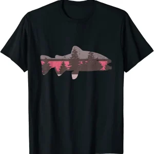 Trout Fly Fishing Fisherman Fish Wader Rod Fishing Vest T-Shirt