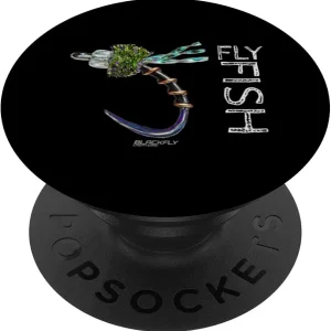 Trout Midge Fly Fishing Tying Tenkara Gifts by Black Fly PopSockets Swappable PopGrip