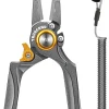 TRUSCEND Lockable Handy Fishing Pliers with Innovative Ergonomical Handle, Corrosion Saltwater Resistant Teflon Coated Fishing Tool, Multi-Function Fishing Gear with Mo-V Cutter, Fishing Gifts for Men