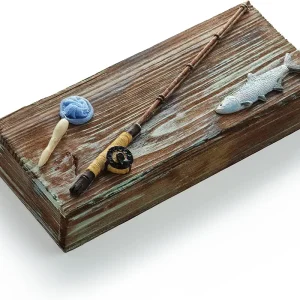 Tumbler Home Rustic Wooden Keepsake Box - Gift for Fisherman. Dad Gift for Fathers Day, Birthday, Christmas or Anniversary