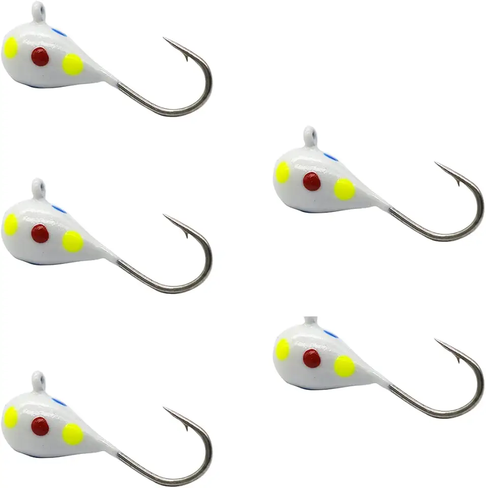 Tungsten Ice Fishing Jig Set Ice Fishing Lures, Max Sensitive Tungsten Tear Drop Ice Jig Head Hook for Panfish, Crappie, Walleye, Perch, Trout, Bluegill