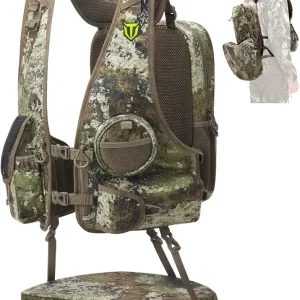 Turkey Vest with Seat, Lightweight Turkey Hunting Vest with Storage, Form-fitting Turkey Backpack for Hunters