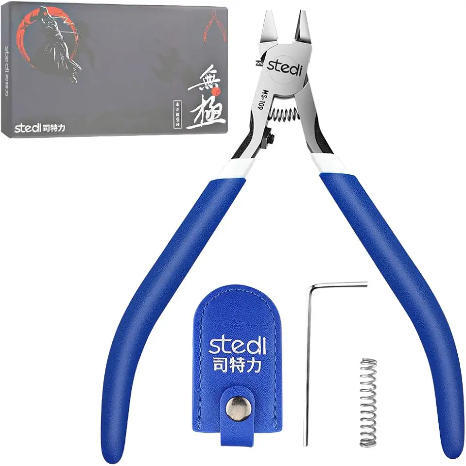 Ultimate Model Nippers,Ultra-thin Single-edge and Nippers Case,for Gundam Repairing Plastic Model and Fixing, 5-Inch for Gunpla Model,Sprue Cutter for Plastic Model Building