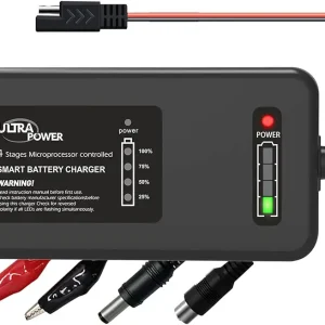 ULTRAPOWER 4-Amp 14.6 Volt LiFePO4 Battery Charger,12.8 Volt LiPO Lithium Battery Charger,Smart Charger Maintainer for Cars,Motocycles,Golf Carts,UAV,Fishing Boat and Deep Cycle Batteries.