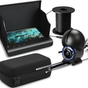 Underwater Fishing Camera, 4.3 Inch LCD and Upgraded HD Lens for Ice Lake Boat Kayak Fishing, Waterproof Fishing Camera Infrared Night Vision Light, Portable Beginner Fish Finder 50ft Cable (Black)
