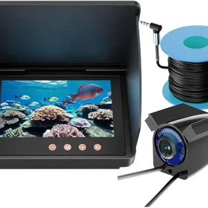 Underwater Fishing Camera, 4.3 Inch Monitor Portable Fish Finder Camera 1080P HD LED Waterproof Camera with 220� Wide View for Ice Lake Sea Boat Fishing