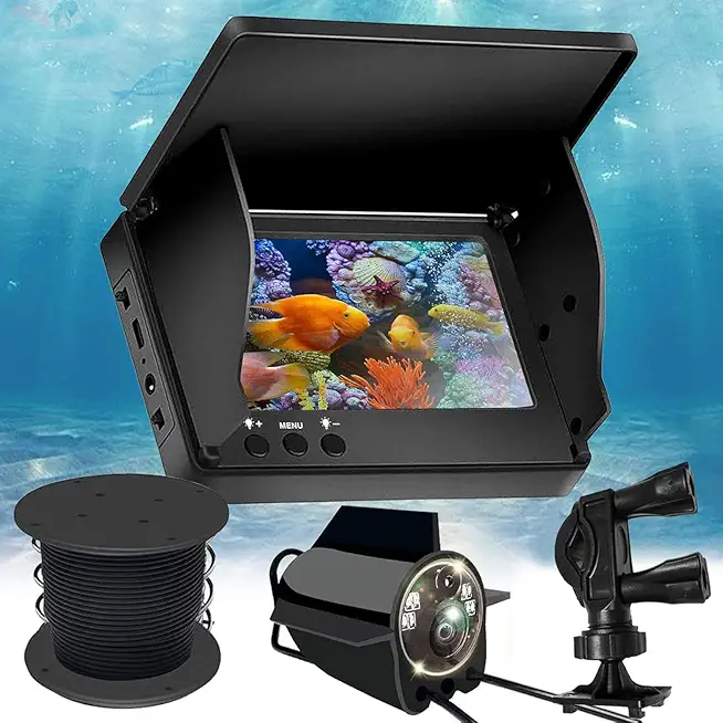 Underwater Fishing Camera, 4.3''/5'' HD Fishing Camera, Portable Ice Fishing Fish Finder Camera, Infrared Night Vision, 220� Wide View, IP68 Waterproof, for Ice, River and Boat