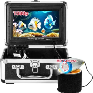 Underwater Fishing Camera, 7" HD LCD DVR Fish Finder with 36pcs Infrared White Dual Lights 1200TVL Waterproof Fishing Camera IP68 for Boat, Lake, Ice Fishing