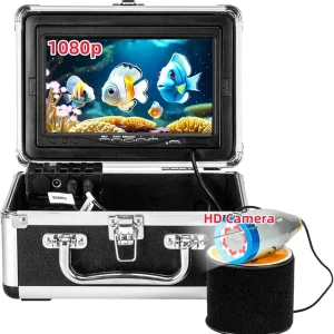 Underwater Fishing Camera, 7" HD LCD Underwater Fish Finder with 36pcs Infrared White Dual Lights 1200TVL Waterproof Fishing Camera IP68 for Boat, Lake, Ice Fishing