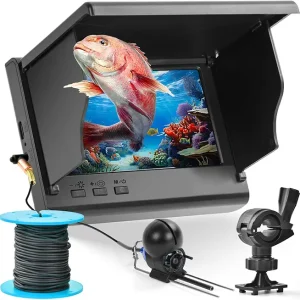 Underwater Fishing Camera, Fish Finder, Infrared Night Vision, Wide Angle, IP65 Waterproof, with 4.3 Inch IPS Display, for Ice, River and Boat (4.3 inch)