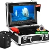 Underwater Fishing Camera, Ice Fishing Camera Video Fish Finder Upgraded 720P Camera 12 IR Lights, 1024x600 9 inch Screen w/DVR Function for Sea, Lake, Boat, Ice Fishing (30m+DVR)