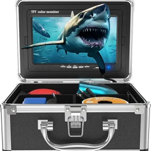 Underwater Fishing Camera, Onbeam 7 inch Ice Fishing Camera, 12pcs IR Lights Fish Camera, Portable 1000TVL Underwater Camera Fishing 30m for Sea, Lake, Boat, Ice Fishing