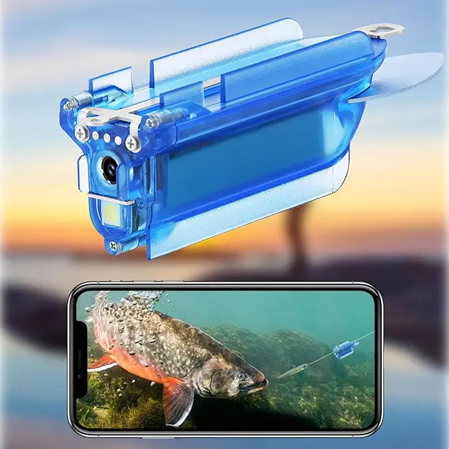 Underwater Fishing Camera with 1080P HD, Wireless Depth Fish Finder 98FT ROV Waterproof & 2Hrs Battery Life, iOS/Android App Control for Ice/Freshwater/Saltwater Fishing