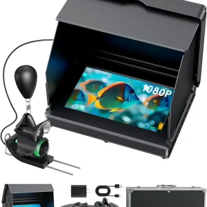 Underwater Fishing Camera,Fishing Camera Ice, 5inch High Definition, High Brightness,LCD Display,10000mah Li-Battery,100ft Cable and 4pcs Ir Lights for Underwater Exploration Ice Fishing
