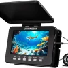 Underwater Fishing Camera,Portable 5" Ice Fishing Camera Underwater, USB-C Charge, 3-Grade IR Lighting, 4X Zoom, 1000TVL Ice Fishing Fish Finder for Boat Lake Kayak Ice Fishing
