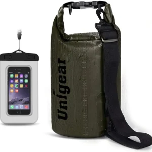 Unigear Dry Bag Waterproof, 2L/5L/10L/20L/30L/40L Floating and Lightweight Bags for Kayaking, Boating, Fishing, Swimming and Camping with Waterproof Phone Case