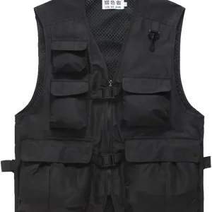Unisex Breathable Fishing Vest, Multi-Pockets Photography Travel Hunting Waistcoat Jacket for Adults and Youth