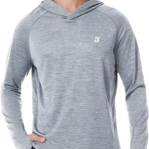 UPF 50+ Fishing Shirts for Men, Long Sleeve SPF UV Sun Protection Hoodie with Thumb Holes Swim Running Rash Guard