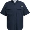UPF 50 Men�s Fishing Dress Shirt Button Down Woven Short Sleeve Outdoor